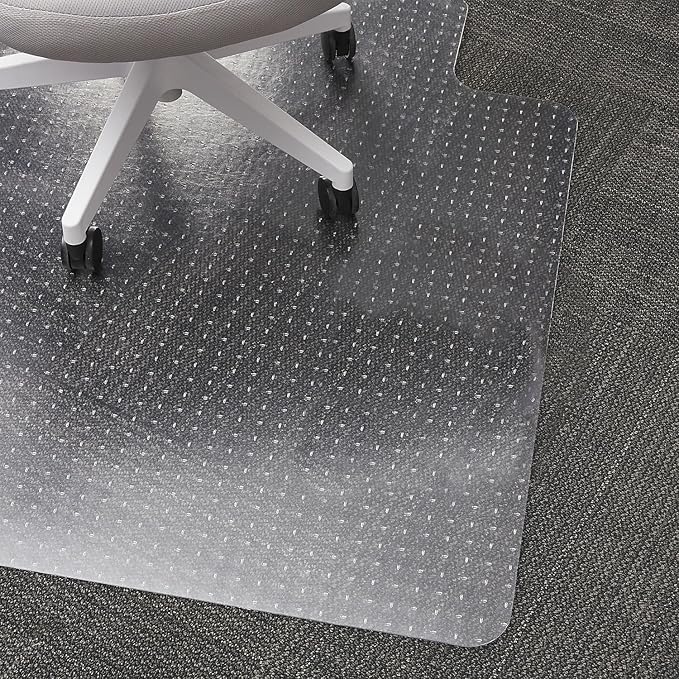 Staples Office Chair Mat, Clear Floor Mats, Flat-Pile Carpets, 48 x 36 Inch, Smooth Glide