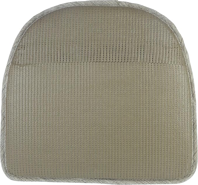 Klear Vu Raindrop The Gripper Non Slip Chair Cushions, Soft & Comfortable Seat Pad, Sitting Pillow for Kitchen, Dining or Office, 4 Count (Pack of 1), Taupe