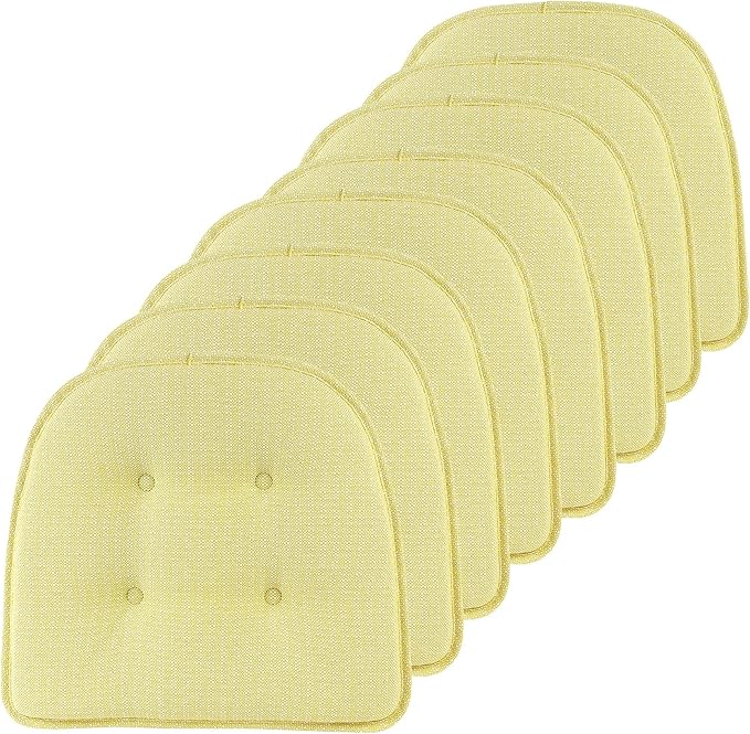 Non-Slip Chair Cushions, Assembled in USA, U-Shaped Skid-Proof Seat Pads for Dining Room, Kitchen, Office, 15"x16"