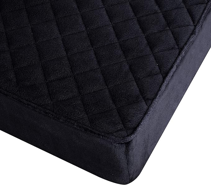 Medium-Soft 20x20x3 Memory Foam Recliner Chair Seat Cushion for Long Sitting - Armchair Pad with Washable Velvety Cover with Waterproof Layer & Non-Slip Base for Seniors & Elderly - Black