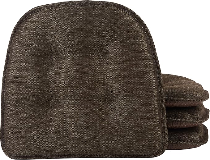 Non-Slip Chair Cushions, Assembled in USA, U-Shaped Skid-Proof Seat Pads for Dining Room, Kitchen, Office, 15"x16"