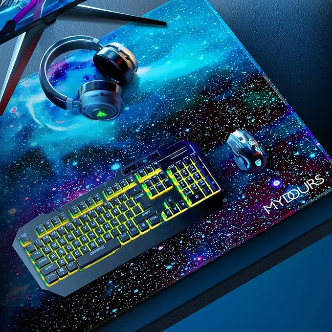 Mydours 36"x20" Large Gaming Mouse Pad - Mouse Pad with Non-Slip Rubber & Fabric Surface - Large Desk Mat for Computer Office Home Working - XL Desk Protector Pad (Universe)