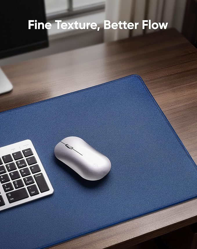 Reniteco Waterproof Large Gaming Mouse Pad with Durable Stitched Edges, Non-Slip Rubber Base, Grainy Jacquard Mouse Mat Desk Pad for Home Office Gaming, 35.4''x15.7''x0.12'', Matte Gray