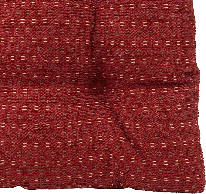 Klear Vu Gripper Overstuffed Universal Non-Slip Dining Chair Cushions for Kitchen Decor or Office Use, U-Shaped Skid-Proof Seat Pad, 15x15 Inches, 4 Count (Pack of 1), Ditzy Dot Barn Red
