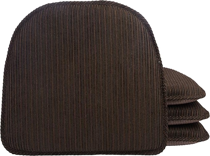Klear Vu Raindrop The Gripper Non Slip Chair Cushions, Soft & Comfortable Seat Pad, Sitting Pillow for Kitchen, Dining or Office, 4 Count (Pack of 1), Nikita Chocolate
