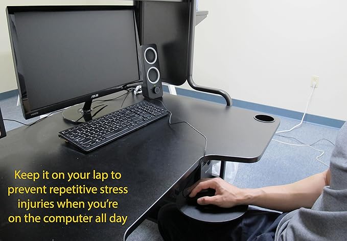 MOJO Beanbag Ergonomic Mousepad - Comfortable Mouse Pad for Sofa, Bed, Lap, Couch, and Anywhere Else (Black Leather)