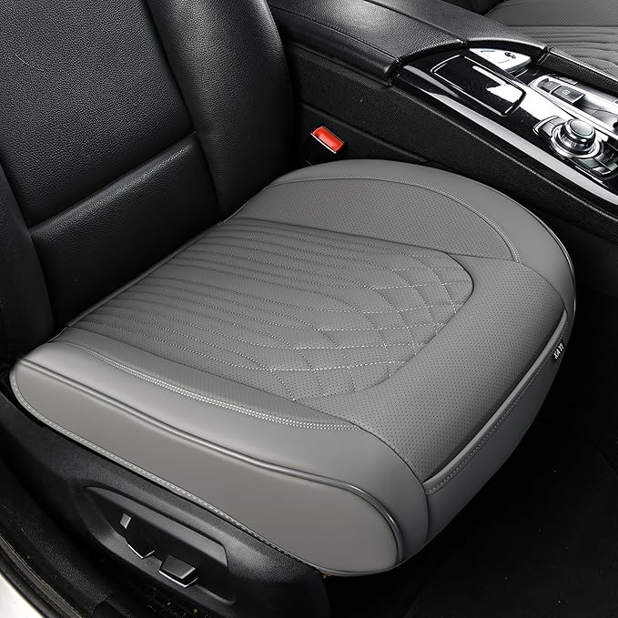 KAYI Car Seat Cover, Memory Foam Car Seat Cushion, Non-Slip Bottom Breathable Car Seat Cover, Relieve Tailbone Pain, Car Seat Protector, Suitable for 95% of Vehicles (Grey, 1 Pack)
