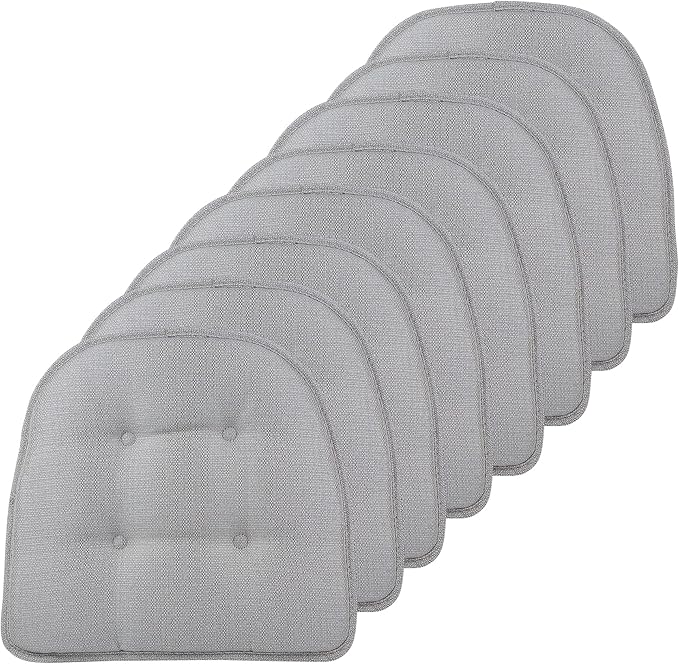 Non-Slip Chair Cushions, Assembled in USA, U-Shaped Skid-Proof Seat Pads for Dining Room, Kitchen, Office, 15"x16"