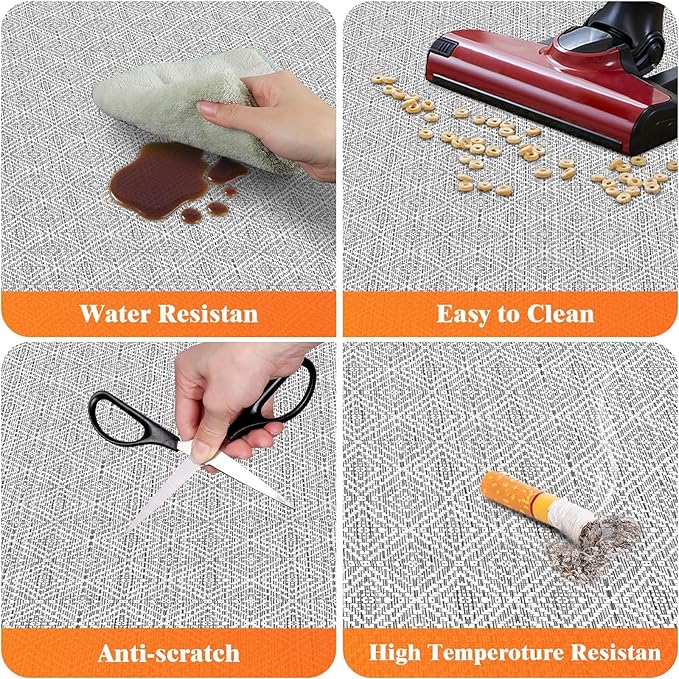 KMAT Office Chair Mat, 45x53in Heavy Duty Hardwood/Tile Floor Protector, Computer Desk Mat for Rolling Chairs, Work, Study, Office, White