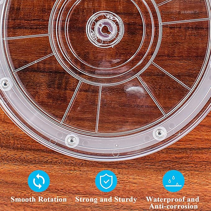 Jersvims 2Pcs 4 Inch Acrylic Turntable Platter, Transparent Turntable Organizer Round Rotating Plate for Kitchen Pantry Cabinet Desk Rack Spice Cake Cookie Decorating