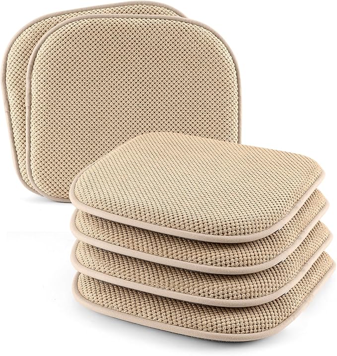 SWEMSTAR Chair Cushions - 15"*17" Kitchen Dining Chair Pads Foam Seat Cushion for Chairs Barstool Cushions Non Slip Seat Pad