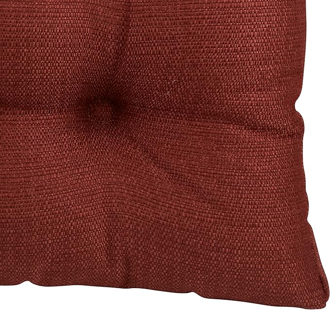 Klear Vu Gripper Overstuffed Universal Non-Slip Dining Chair Cushions for Kitchen Decor or Office Use, U-Shaped Skid-Proof Seat Pad, 15x15 Inches, 4 Count (Pack of 1), Solid Flame Red