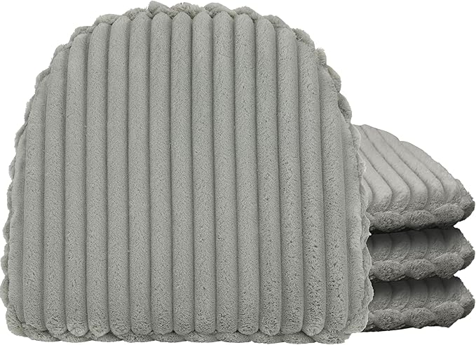 Klear Vu Raindrop The Gripper Non Slip Chair Cushions, Soft & Comfortable Seat Pad, Sitting Pillow for Kitchen, Dining or Office, 4 Count (Pack of 1), Lush Pewter