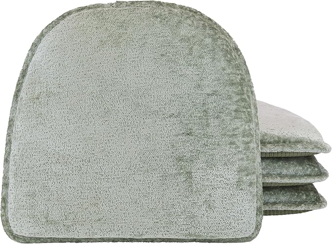 Klear Vu Raindrop The Gripper Non Slip Chair Cushions, Soft & Comfortable Seat Pad, Sitting Pillow for Kitchen, Dining or Office, 4 Count (Pack of 1), Celadon