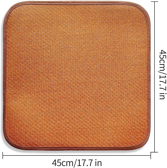 Double-Sided Cooling Rattan Seat Cushion, Summer Breathable Chair Mat for Dining and Office Chairs SC-1 (1, Brown, 45 * 45cm)
