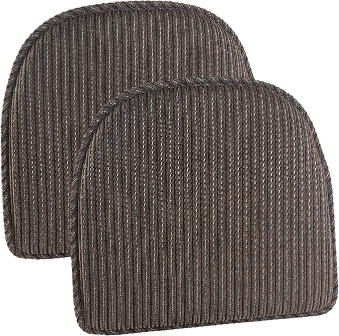Klear Vu Raindrop The Gripper Non Slip Chair Cushions, Soft & Comfortable Seat Pad, Sitting Pillow for Kitchen, Dining or Office, 2 Count (Pack of 1), 06 Taupe
