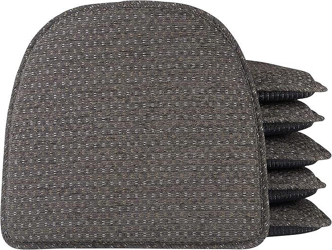 Klear Vu Raindrop The Gripper Non Slip Chair Cushions, Soft & Comfortable Seat Pad, Sitting Pillow for Kitchen, Dining or Office, 6 Count (Pack of 1), 04 Gray