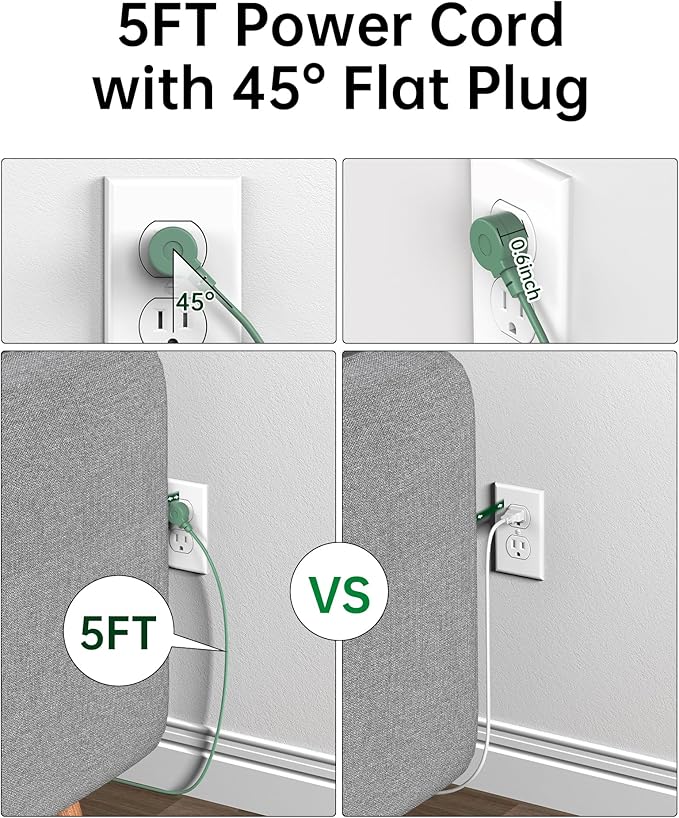 Power Strip with USB Ports 35W, 4 AC Outlets Surge Protector 2500W, 6 Ports PD USB Charger Station, 5ft Extension Cord for Home/Office/Travelling Essentials