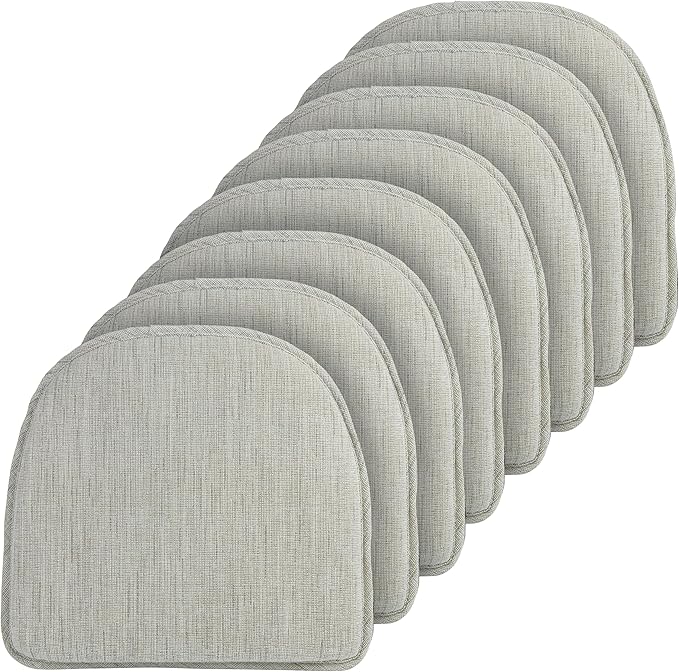 Klear Vu Raindrop The Gripper Non Slip Chair Cushions, Soft & Comfortable Seat Pad, Sitting Pillow for Kitchen, Dining or Office, 8 Count (Pack of 1), Taupe