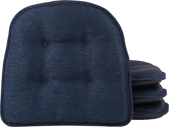 Non-Slip Chair Cushions, Assembled in USA, U-Shaped Skid-Proof Seat Pads for Dining Room, Kitchen, Office, 15"x16"