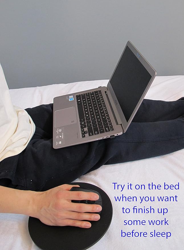 MOJO Beanbag Ergonomic Mousepad - Comfortable Mouse Pad for Sofa, Bed, Lap, Couch, and Anywhere Else (Black Leather)
