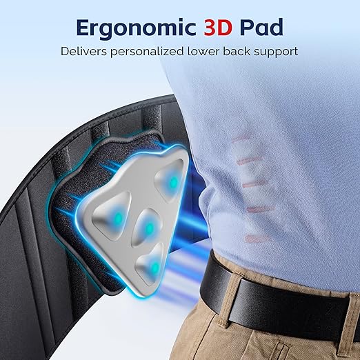 FEATOL Back Brace for Men Lower Back, Lumbar Support Belt- Back Pain, Adjustable Support Straps with Removable Lumbar Pad for Heavy Lifting Work, Black, Plus Size XXL