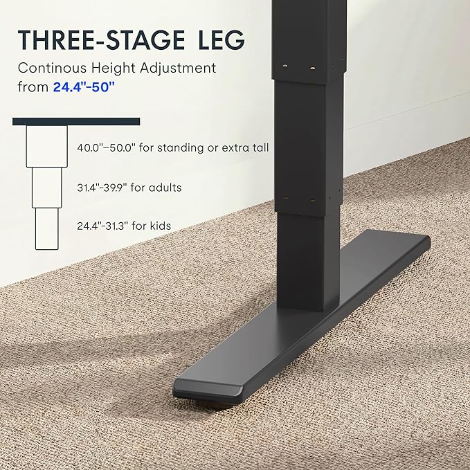 FLEXISPOT E6 MAX Bamboo 72x30 Inch Dual Motor 3-Stage Heavy Duty Standing Desk, 330lbs Weight Capacity, Height Adjustable Desk w/Cable Management & Wheels (Solid Walnut Bamboo Desktop + Black Frame)