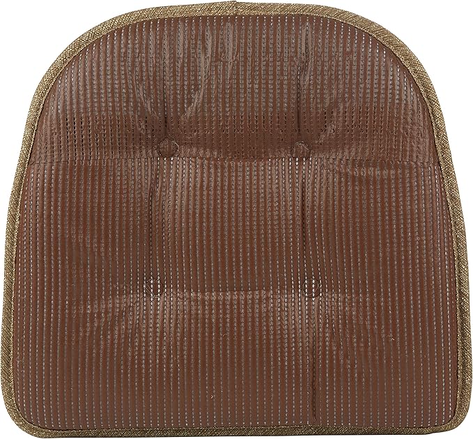 Klear Vu Omega Non-Slip Chair Cushions, Assembled in USA, U-Shaped Skid-Proof Seat Pads for Dining Room, Kitchen, Office, 15"x16" 6 Pack Solid Gold 6 Count