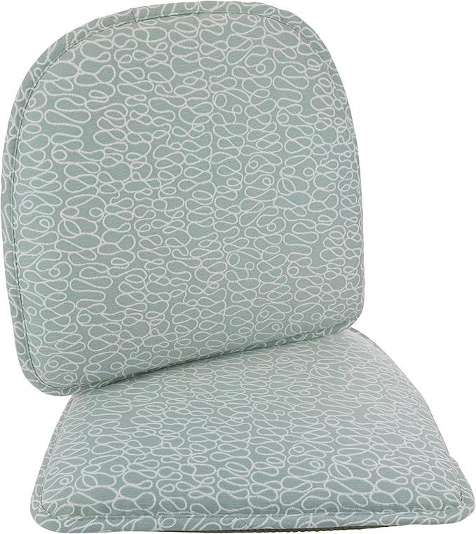 Klear Vu Raindrop The Gripper Non Slip Chair Cushions, Soft & Comfortable Seat Pad, Sitting Pillow for Kitchen, Dining or Office, 2 Count (Pack of 1), Scribble Spa