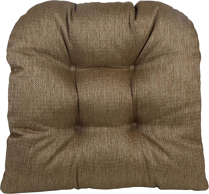 Klear Vu Gripper Overstuffed Universal Non-Slip Dining Chair Cushions for Kitchen Decor or Office Use, U-Shaped Skid-Proof Seat Pad, 15x15 Inches, 4 Count (Pack of 1), Solid Gold