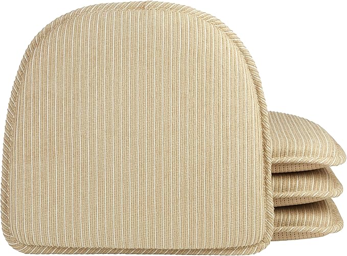 Klear Vu Raindrop The Gripper Non Slip Chair Cushions, Soft & Comfortable Seat Pad, Sitting Pillow for Kitchen, Dining or Office, Nikita Natural, 4 Count (Pack of 1)