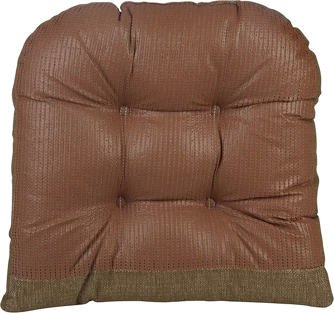 Klear Vu Gripper Overstuffed Universal Non-Slip Dining Chair Cushions for Kitchen Decor or Office Use, U-Shaped Skid-Proof Seat Pad, 15x15 Inches, 4 Count (Pack of 1), Solid Gold