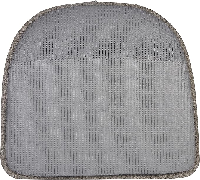 Klear Vu Raindrop The Gripper Non Slip Chair Cushions, Soft & Comfortable Seat Pad, Sitting Pillow for Kitchen, Dining or Office, 4 Count (Pack of 1), Steel Gray