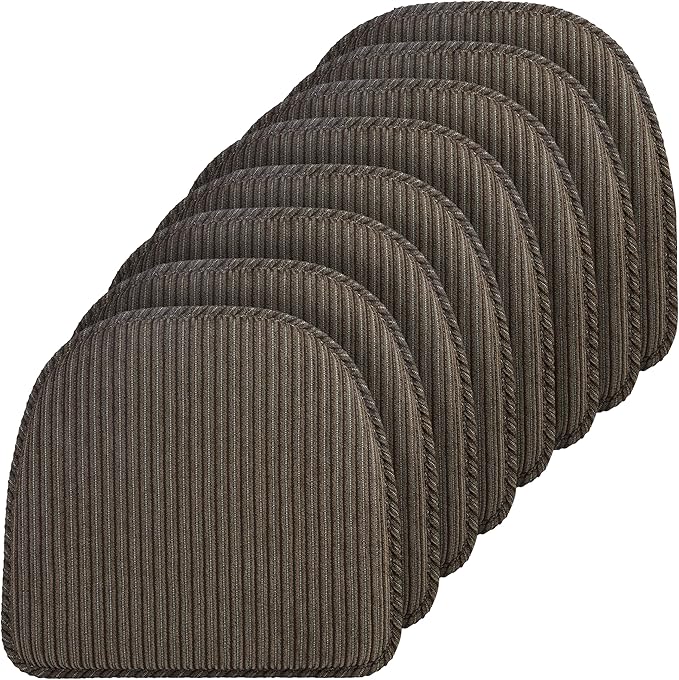 Klear Vu Raindrop The Gripper Non Slip Chair Cushions, Soft & Comfortable Seat Pad, Sitting Pillow for Kitchen, Dining or Office, 8 Count (Pack of 1), 06 Taupe