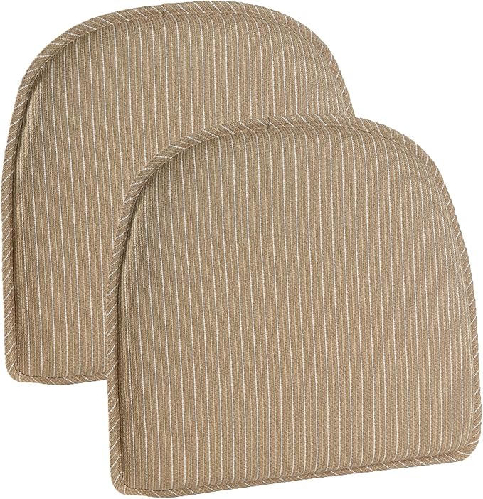 Klear Vu Raindrop The Gripper Non Slip Chair Cushions, Soft & Comfortable Seat Pad, Sitting Pillow for Kitchen, Dining or Office, 2 Count (Pack of 1), 06 Natural