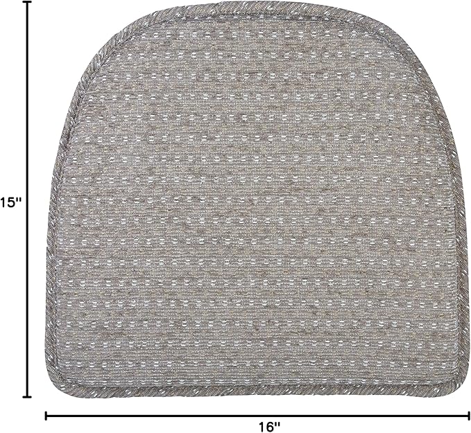 Klear Vu Raindrop The Gripper Non Slip Chair Cushions, Soft & Comfortable Seat Pad, Sitting Pillow for Kitchen, Dining or Office, 4 Count (Pack of 1), Dove