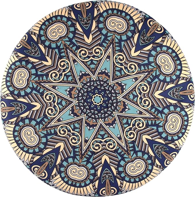 Sigmat Memory Foam Seat Cushion Anti-Slip Soft Round Stool Cushion Chair Pad 20 Inch Geometric