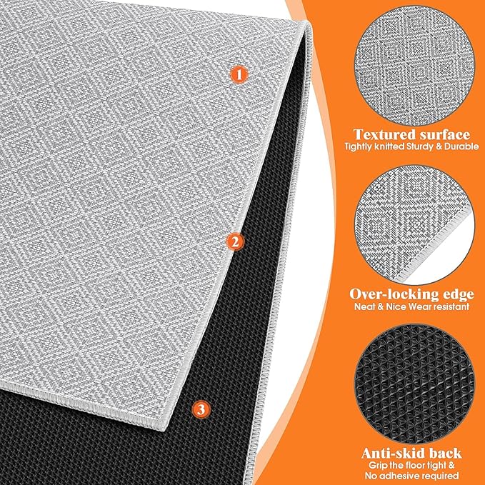 KMAT Office Chair Mat, 45x53in Heavy Duty Hardwood/Tile Floor Protector, Computer Desk Mat for Rolling Chairs, Work, Study, Office, White
