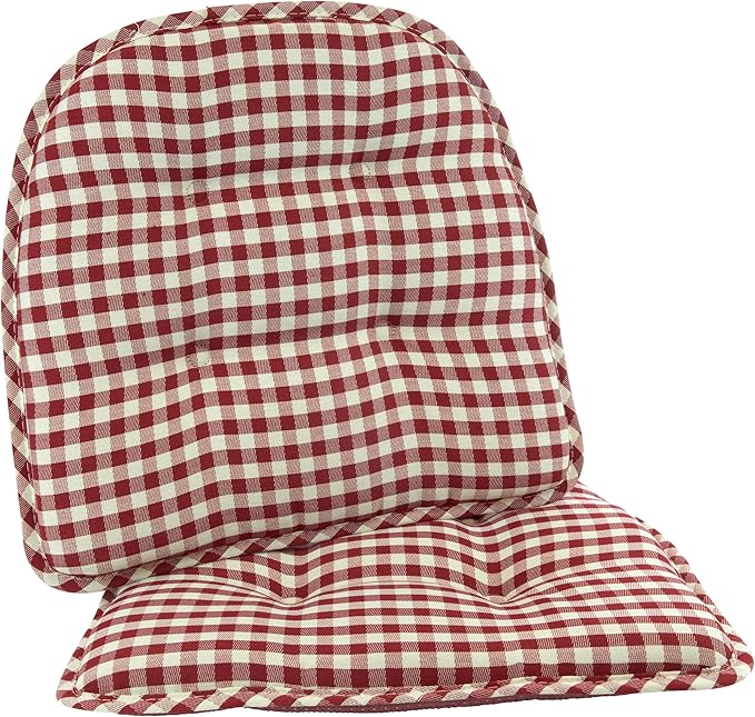 Non-Slip Chair Cushions, Assembled in USA, U-Shaped Skid-Proof Seat Pads for Dining Room, Kitchen, Office, 15"x16"