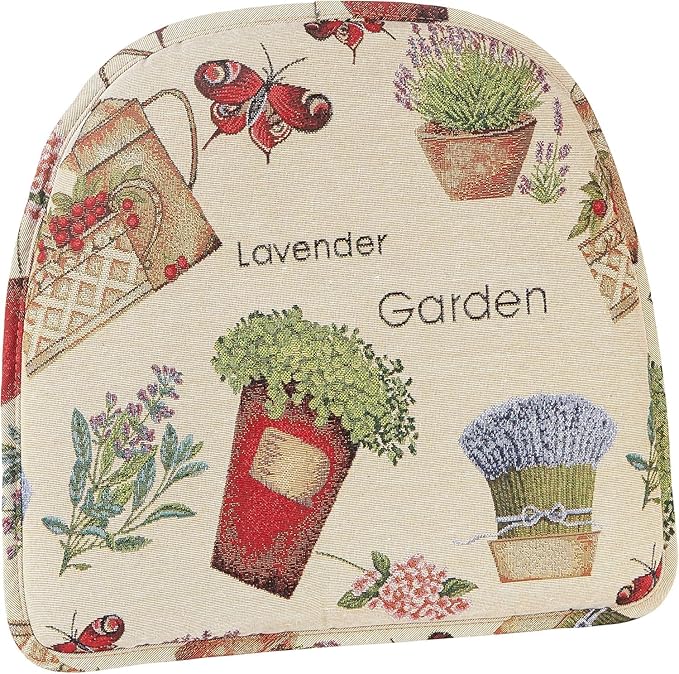 Klear Vu Raindrop The Gripper Non Slip Chair Cushions, Soft & Comfortable Seat Pad, Sitting Pillow for Kitchen, Dining or Office, 8 Count (Pack of 1), Garden Gala