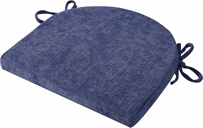 Chair Cushions 100% High Density Memory Foam Pads U Shaped 17" x 16"Non Slip Skid Rubber Back Seat Cover, 12 Pack, Navy Blue