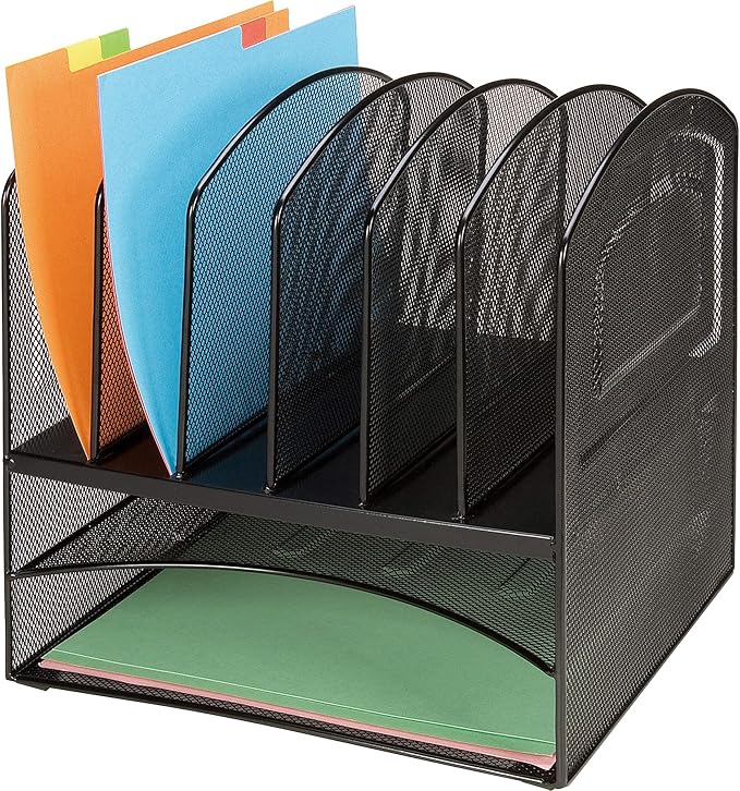 Lorell LLR37523 Horizontal Vertical Mesh Desk Organizer