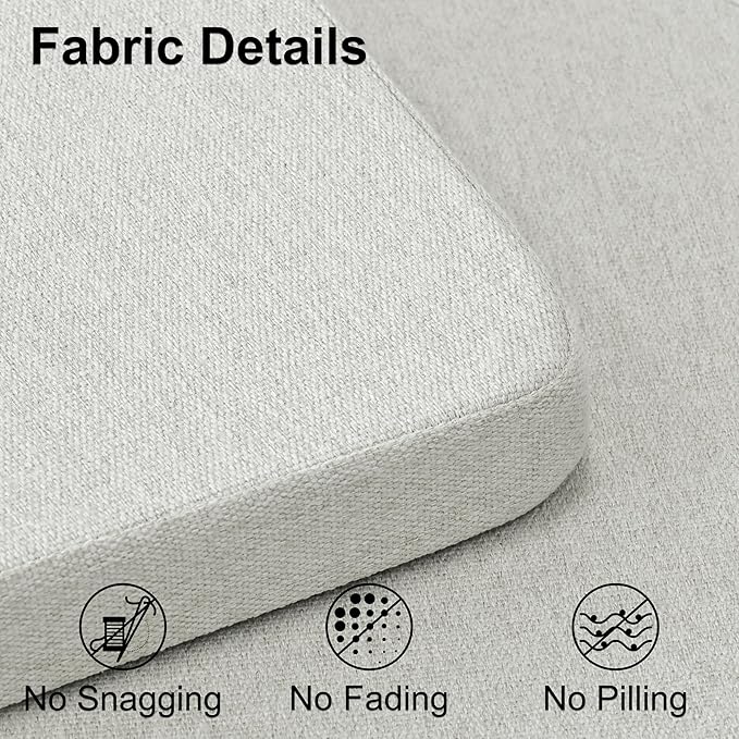 Shinnwa Kitchen Chair Cushions Set of 4, Non-Slip Dining Chair Cushions with Ties and Machine Washable Cover, 4 Pack, 17 x 16.5 x 2in, Off White