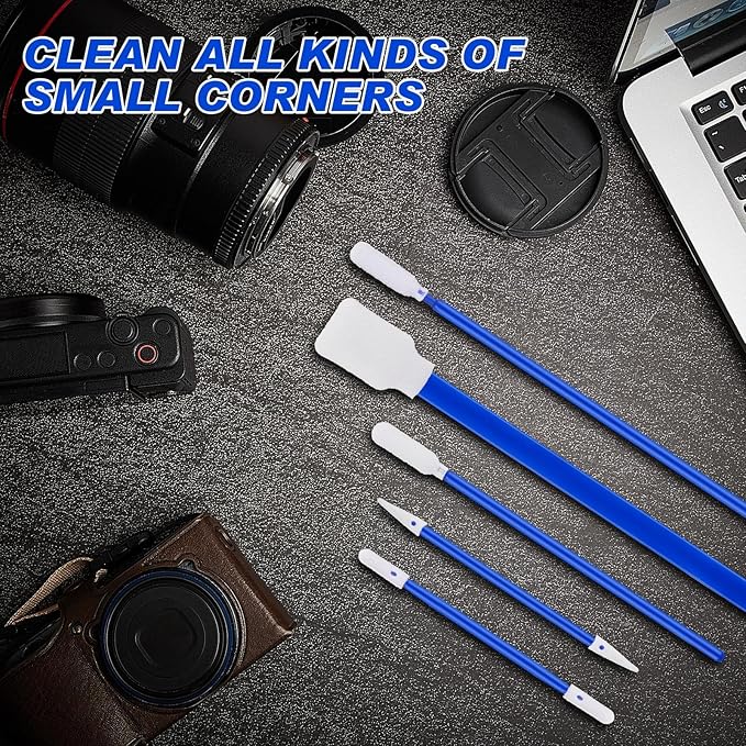 500 Pack Foam Tip Cleaning Swab Kit 5 Types Multi Purpose Swabs Cleanroom Sponge Stick Lint Free Foam Tip Swab for Printer Optics Lens Camera Arts and Crafts Automotive Detailing