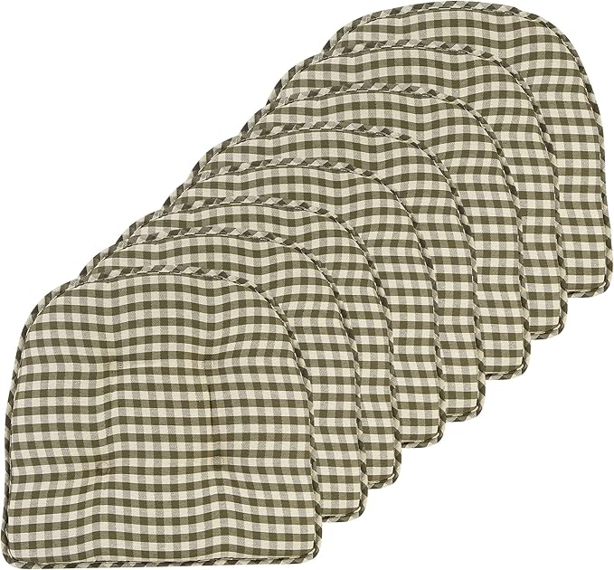 Non-Slip Chair Cushions, Assembled in USA, U-Shaped Skid-Proof Seat Pads for Dining Room, Kitchen, Office, 15"x16"