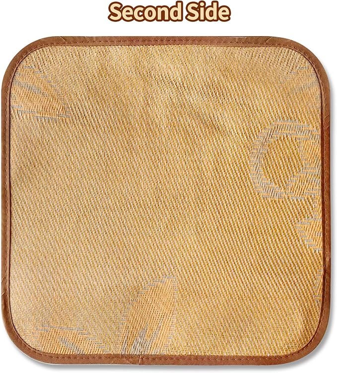 Double-Sided Cooling Rattan Seat Cushion, Summer Breathable Chair Mat for Dining and Office Chairs SC-1 (1, Brown, 50 * 50cm)