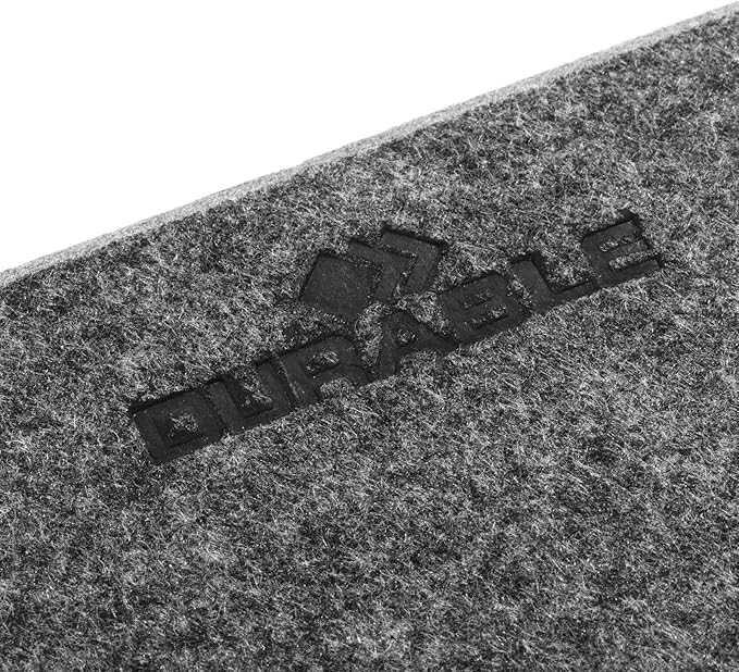 Durable Effect Soft Felt Office Desk Mat - 27.5" x 13" Inches - Gray Desk Pad Mat with Phone Holder Made of Recycled PET Flet - Foldable and Portable