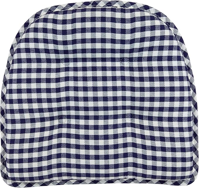 Klear Vu Omega Non-Slip Chair Cushions, Assembled in USA, U-Shaped Skid-Proof Seat Pads for Dining Room, Kitchen, Office, 15"x16", 6 Pack, Gingham Navy