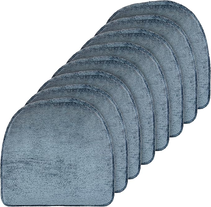 Klear Vu Raindrop The Gripper Non Slip Chair Cushions, Soft & Comfortable Seat Pad, Sitting Pillow for Kitchen, Dining or Office, 8 Count (Pack of 1), Pool Blue