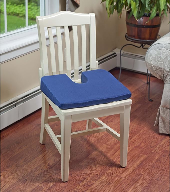 Drive Medical RTL1491COM Compressed Coccyx Cushion, Blue, One-Size